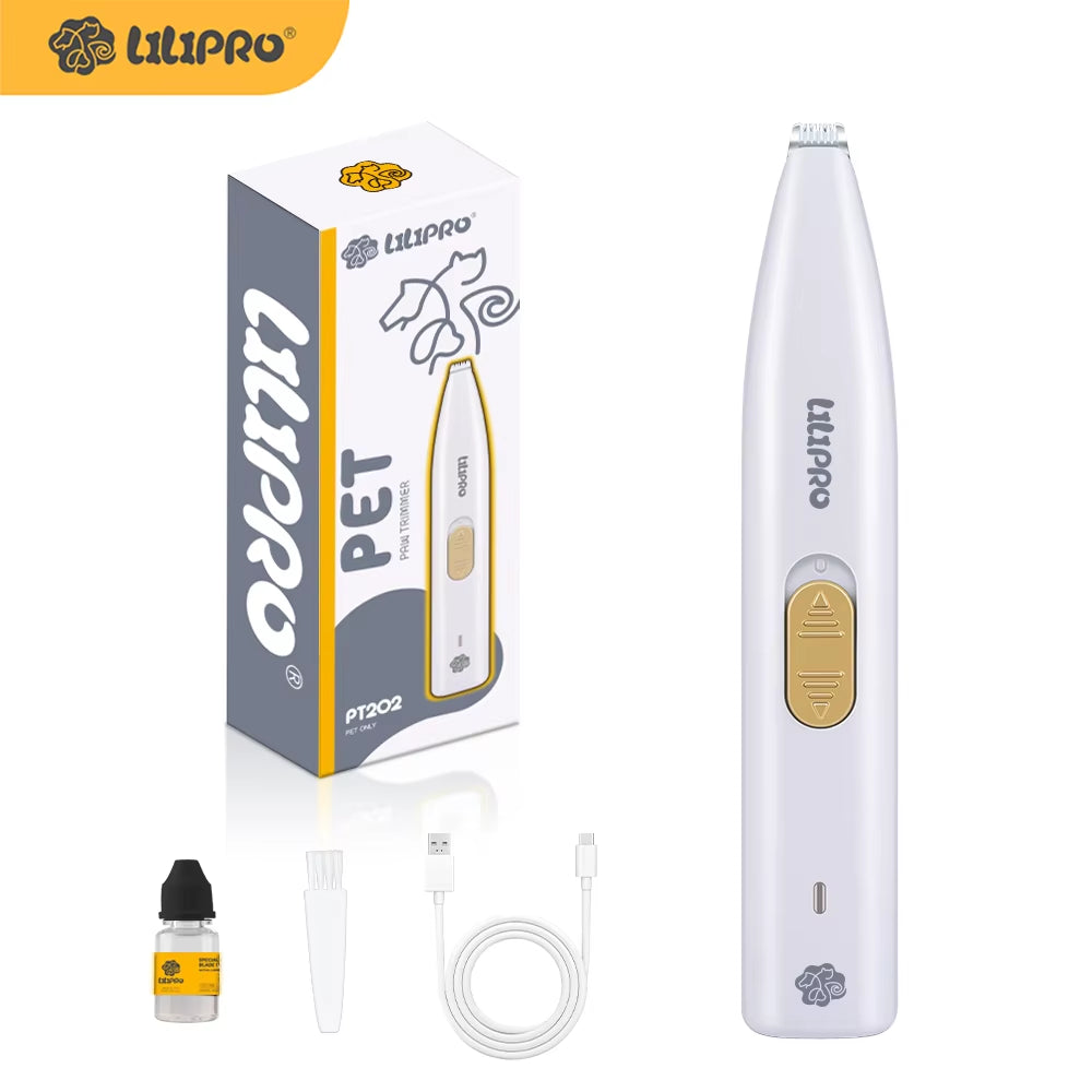 LILIPRO PT202 Rechargeable Pet Paw Hair Clipper Electric Quiet Dog Foot Fur Trimmer Machine Cordless Cat Grooming Product Kit