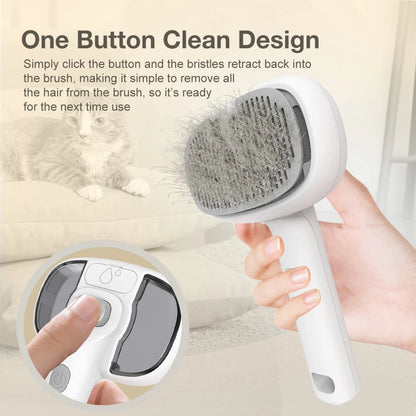 KUDI New Quick Self Cleaning Pet Hair Grooming Steam Cool Water Spray Comb Shedding Slicker Brush for Dog and Cat